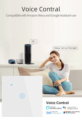 グロマーケット EU 1/2/3/4 ギャング ツヤ スマート スイッチ ライト アレクサ 音声制御 タッチ ガラス 壁 無線 WiFi 電動 スイッチ