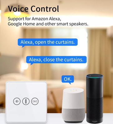 スマートカーテンスイッチ Wi-Fi/ジグビー音声制御 Googleアシスタント スマートEU標準タッチスクリーンスイッチ APP ガレージドアスイッチ
