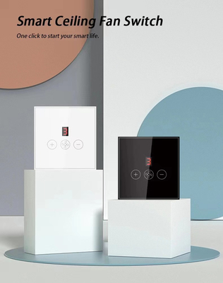 グロマークレット ツヤ スマート Wifi 天井扇風機 スイッチ EU 標準 ガラスタッチ 壁アプリ リモコン 電気扇風機 スピード スイッチ
