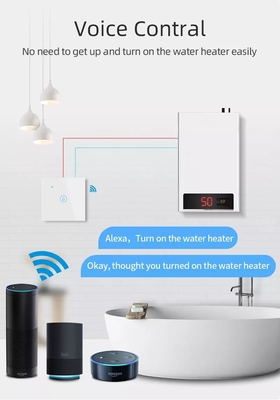 グロマーケット スマートホーム リモート 声制御 タッチパネル ウォーターヒーター スイッチ ツヤ 無線WiFi ボイラー スイッチ