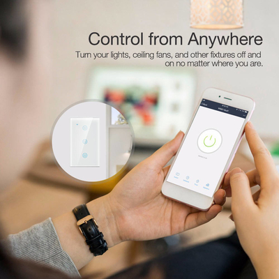 グロマーケット ニューデザイン 製品 ツヤ スマートWifi ウォールスイッチ Us 標準 ガラスタッチパネル ライト スイッチ サポート アプリ リモコン