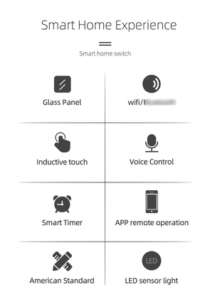 グロマーケット ニューデザイン 製品 ツヤ スマートWifi ウォールスイッチ Us 標準 ガラスタッチパネル ライト スイッチ サポート アプリ リモコン