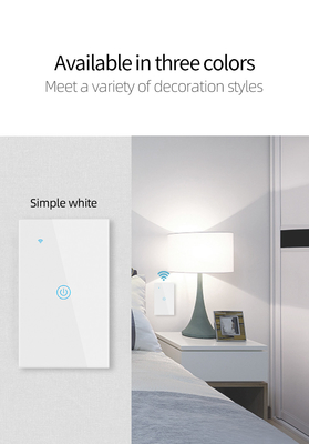 グロマーケット ニューデザイン 製品 ツヤ スマートWifi ウォールスイッチ Us 標準 ガラスタッチパネル ライト スイッチ サポート アプリ リモコン