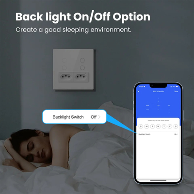 Glomarket スマートWifi ブラジル 標準 スマートホーム ツヤ スマート 4 ギャング スイッチとソケット Wifi スマート ウォールソケット アレクサと連携