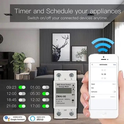 Glomarket Wifi Tuya/Smart Life アプリ リモコン スマート回路保護器 リレー装置 スイッチ ブレーカー エネルギーメーター