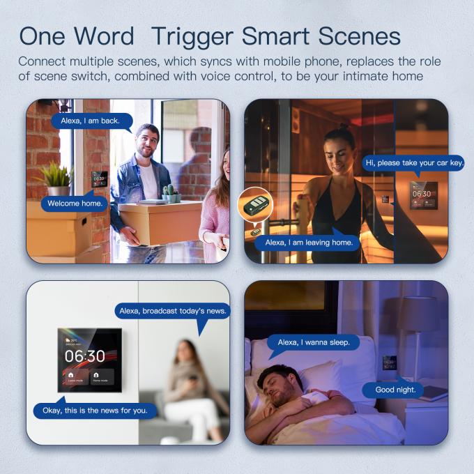 グロマーケット ツヤ スマート 4インチ 多機能タッチスクリーン コントロール パネル アレクサ 声 ジグビー セントラル コントロール 3